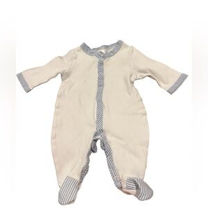 Paty Baby White/Blue Button Up Onesie in size 0-3 months